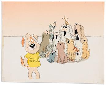 R.O. BLECHMAN (1930- ) / THE INK TANK Homeless Homer, Dogs and Cats Animation Cel Setup.